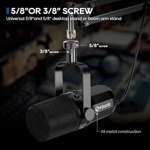 SL40 USB/XLR Dynamic Microphone for Podcasting, Gaming, Live Streaming and Recording, Built-in Headphone Output, LED Mute Button, All Metal, Voice Isolation Technology - style: SL40