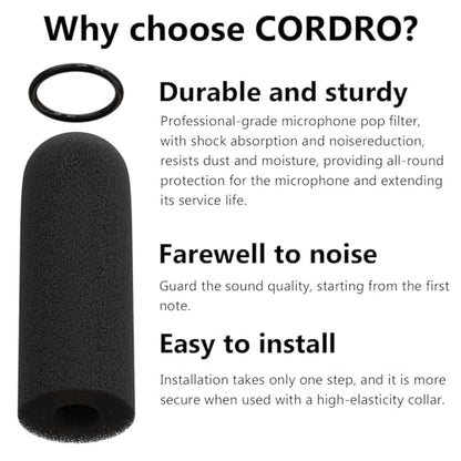 Microphone Cover for David Clark M7A Mic Cover, M-4 / M-7 / H10 / H20 /DC PRO-X2 / PRO-2 / DC ONE-X ENC Headset Aviation Microphone Replacement Pop Filter Protector, 3pack