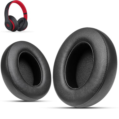 Beats Studio 3 Replacement Ear Pads, Premium Durable Beats Replacement Ear Pads, Beats Studio 3 earpad Replacement for Studio 2 & 3 B0500/B0501 Wired/Wireless, Black | for Beats Studio 2/Studio 3/Model B0501/Model B0500 Headphone-Made of protein leather a