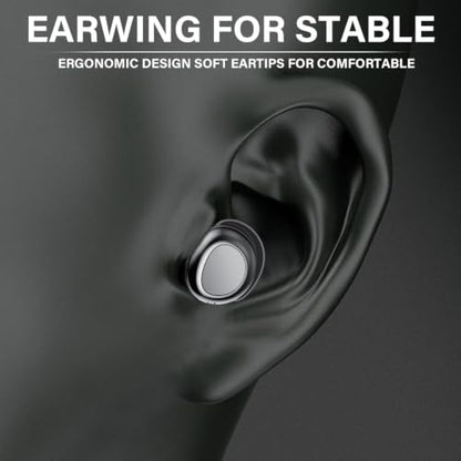 Wireless Earbuds, Hybrid ANC 40dB Noise Cancelling Headphones, 50H Playtime, Bluetooth 5.4, 10mm Drivers with 5 EQ, ENC Dual Mic, IPX7 Waterproof, Digital Battery Display iOS/Android Sport/Sleep
