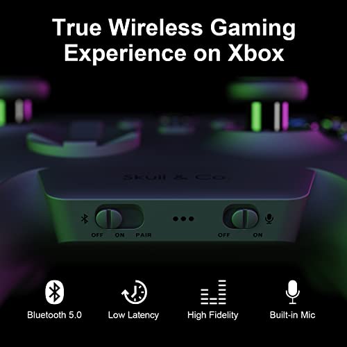 Skull & Co. AudioBox: Bluetooth 5.0 Wireless Audio Transmitter Adapter Low Latency for Xbox (XB1/XSX/XSS/Elite2) Controllers- Black