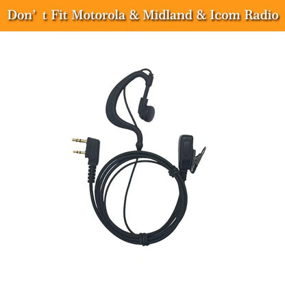 2-Pack Two-Way Radio Earpiece with Mic， Ear Hooks Walkie Talkie Headset Compatible with Baofeng UV-5R BF-888S BF-F8HP,Arcshell AR-5,Kenwood,BTECH,Pxton,Wouxun(2-Pin) - style: Baofeng-2 Pin - 2Packs(G Shape Headset)