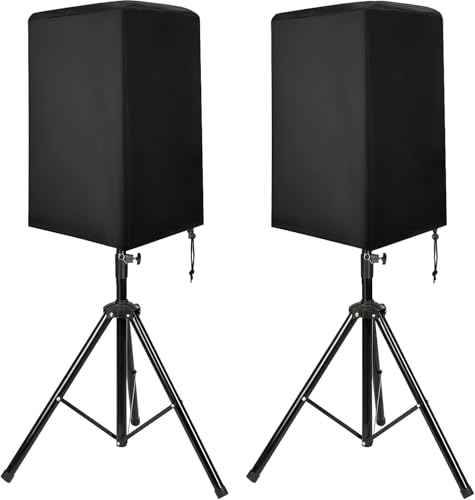 Speaker Cover, Outdoor Speaker Covers for PA/DJ Lightweight Powered Speaker, UV Protection Water Resistant Dustproof 210D Oxford Cloth Speaker Covers (2 PCS) (Black, 12 Inch) - size: 12 Inch