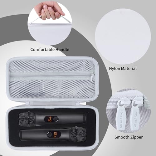 Storage Case Compatible with JBL Wireless Two Microphone System | Lightweight Carry, Secure Storage, Convenient Zipper, Soft Interior,Gray Case - color: Gray