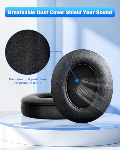 FEYCH Beats Studio Replacement Earpads for Beats Studio 3 &Beats Studio 2 (B0500/ B0501) 2 Pieces Noise Isolation Comfortable Memory Foam Ear Cushions (Black) - color: Black