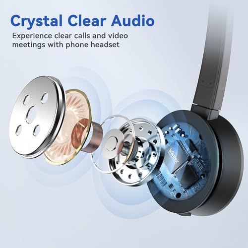 Wantek RJ9 Headset for Cisco IP Phones, Telephone Headset with Noise Canceling Microphone & Mute Button, Office Phone Headset Compatible with Cisco 6800 6900 7800 7900 8800 Series IP Phones - color: Dark gray