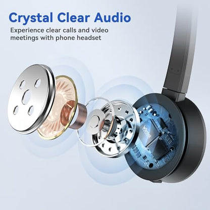 Wantek RJ9 Headset for Cisco IP Phones, Telephone Headset with Noise Canceling Microphone & Mute Button, Office Phone Headset Compatible with Cisco 6800 6900 7800 7900 8800 Series IP Phones - color: Dark gray
