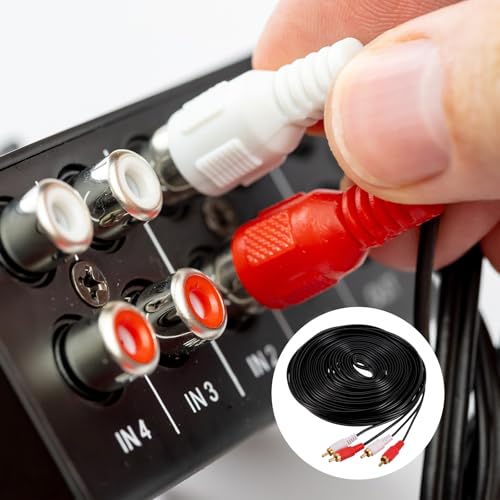 MECCANIXITY 49ft RCA Cable, 2RCA Male to 2RCA Male Audio Video Speaker Cable for Subwoofer Amplifier Home Theater DVD TV - size: 49ft, style: 2RCA Male to 2RCA Male