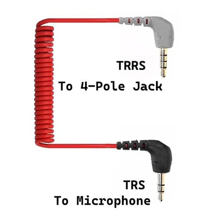 3.5mm TRS to TRRS Microphone Patch Cable Mic Cord Compatible with iPhone, Smartphone, Tablets for Rode SC7, VideoMic, VideoMicro Go, BOYA & Other External Mic (Please Read Details/Instruction Below) | SC7 3.5mm TRS to TRRS Microphone Patch Cable Adapter f