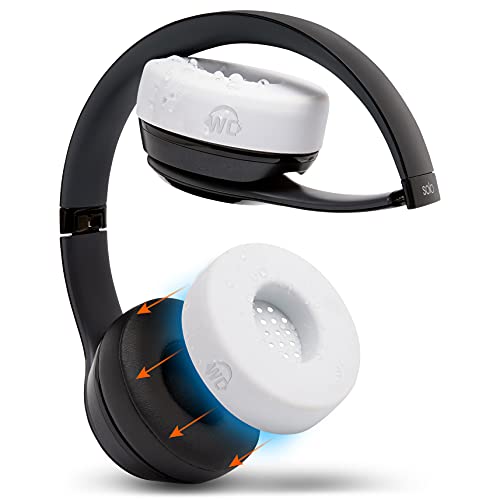 WC SweatZ Solo - Patented Earpad Sweat Covers for Beats Solo 4 & 3, Made by Wicked Cushions | Sweatproof & Machine Washable | White - color: White