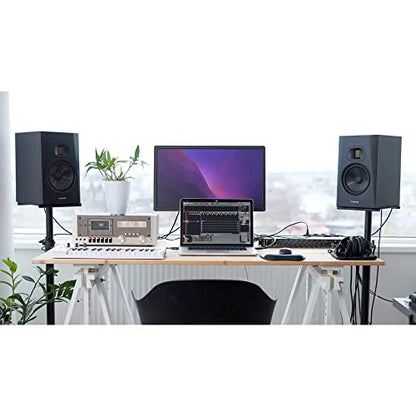 Adam Audio T7V Studio Monitor (Pair) with Frameworks GFW-ISOPAD-MD Isolation Pads, XLR Cables and Hosa Technology STX-105M Interconnect Cables - color: with Iso Pads + Cables