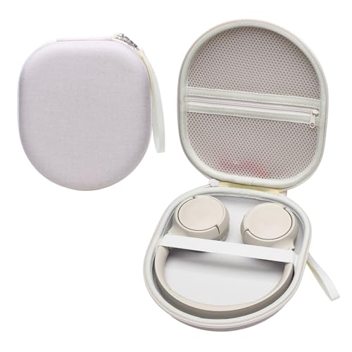 Headphone Headset Case Compatible with Soundcore by Anker Q20i/JLab/TALIX H30/JBL Tune 510BT 720BT 520BT 770NC/Sony WH-CH520 WH-CH720N/BERIBES/KVIDIO Wireless On-Ear Headphones,Cream - color: Light Khaki