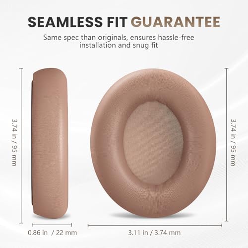 Studio Pro Headphone Ear Pads, Replacement Earpads/Cushions for Beats Studio Pro, with Premium Protein Leather, Resilient Memory Foam, Added Thickness - color: Dune