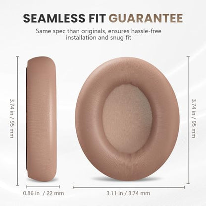 Studio Pro Headphone Ear Pads, Replacement Earpads/Cushions for Beats Studio Pro, with Premium Protein Leather, Resilient Memory Foam, Added Thickness - color: Dune