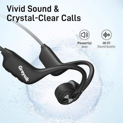 Swimming Headphones, IP68 Waterproof Bone Conduction Headphones, Bluetooth 5.4 Sport Open Earphones with MP3 Mode 32GB Memory, Wireless Swimming Headphone Underwater for Running, Cycling