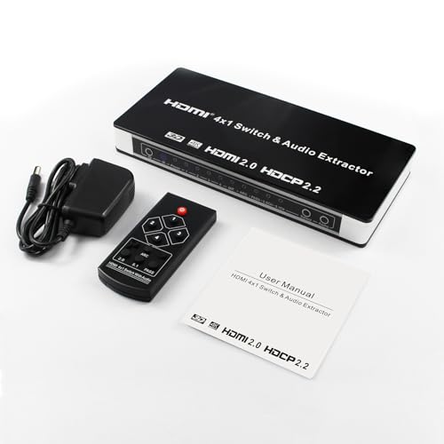 KAGO 5x1 HDMI Switch 5 in 1 Out with eARC Audio Extractor - size: 5x1