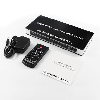 KAGO 5x1 HDMI Switch 5 in 1 Out with eARC Audio Extractor - size: 5x1