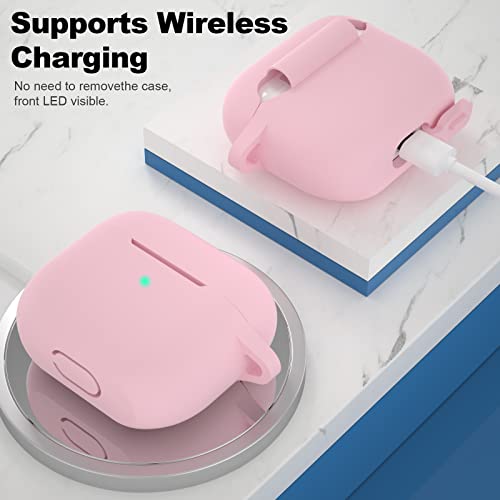 Compatible with AirPods 3 Case, Protective Silicone Cover for AirPods 3rd Generation Case 2021, Wireless Charging - Pink - color: B-Pink