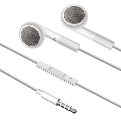 Jelanry 3.5mm Earphone Earbuds Headphones with Remote - White | 3.5mm Wired Headphones for Shuffle 2 3 4 5 6, Touch 2G 3G 4G 5G Classic nano6