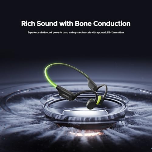 Bone Conduction Headphones Swimming, LED Light, IPX8 Waterproof, Bluetooth 6.0, Open Ear Headphones with Mic, 32GB MP3 Player, 10-Hour Battery Life for Cycling, Running and Fitness, Black - color: Black