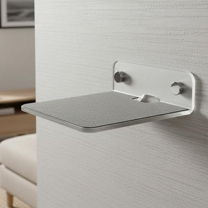 Wall Mount Shelf Metal L-Shaped Speaker Holder, Universal Single Sound Speaker Wall Mount Bracket, Small Storage Rack for Smart Speakers, Projector, Router, Remote, Home Organizer, 105×110×35mm, White