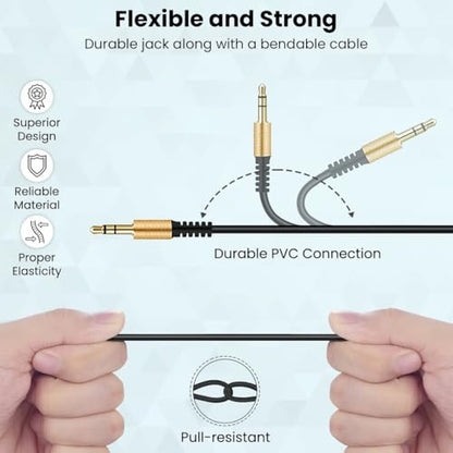 Aux Cord 6.6ft/2M, Right Angle Gold Plated 3.5mm Audio Cable, Hi-Fi Sound Male to Male Aux Cable Home Car Stereo Audio Jack Cables Auxiliary Cord Compatible with Headphone MP3 iPhone iPad Tablet - size: 2M