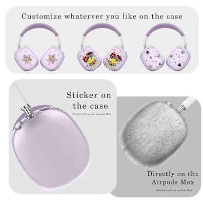 for AirPods Max case Cover,Anti-Scratch Ear Pad Case Cover/Ear Cups Cover/Headband Cover for AirPods Max. Clear Soft TPU and Silicone,Skin Scratch Proof. - color: 3PC-Purple