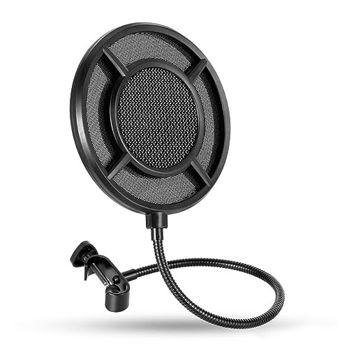 PS-1 Microphone Pop Filter Dual Layer Metal Grill Filter Shidle Anti-Spray Net for Studio Live Broadcast On-line Chat