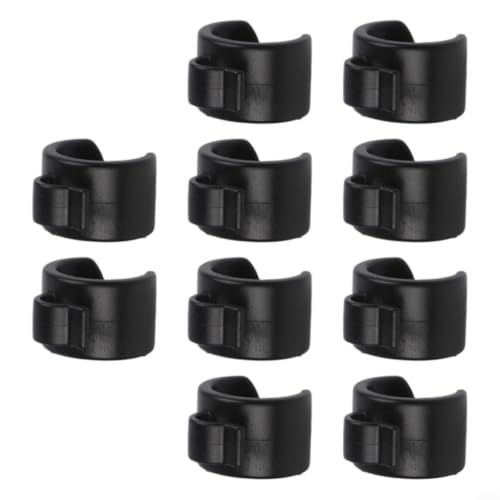 10 Pack Plastic Mic Cable Clips for Tripod Stand, ABS Microphone Wire Clamps Holder for Studio Desktop PC, Black Cable Management Organizers for 20-25mm Pipes(25mm) - size: 25mm