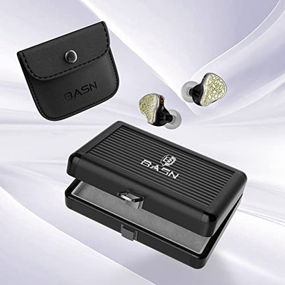 BASN Bmaster5 in Ear Monitor Headphone,1DD+4BA 5 Driver Musician IEM Earbud | 10mm DLC Diaphragm, Pentaconn Connector OFC Cable, Aluminum Case, Noise Isolation IEM for Drummer Audiophile (Starlight Gold) - color: Starlight Gold