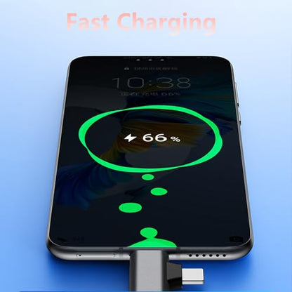 2 in 2 Light-ning USB C to 3.5mm Headphone and Charger Adapter, [MFi Certified] USB C to Aux Audio Jack with PD 60W Fast Charging Dongle, Headphone Adapter for i-Phone 16/15 14/13 Pro Max, Galaxy