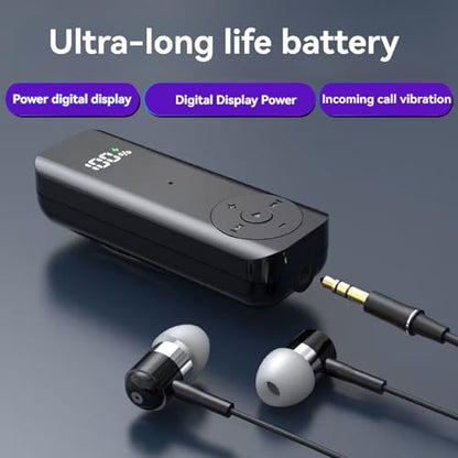 Wireless Bluetooth Audio Receiver,Portable Adapter,In-Ear Wireless Headphones with Noise Cancelling Microphone Headphone,Super Long Standby, Incoming Vibration for Wired Headphones,Car,Home Stereo etc