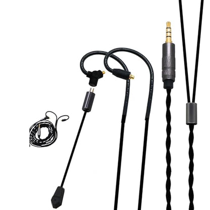 Earphone Cable MMCX Replacement Earphone Wire 3.5mm Audio Jack Detachable Earbuds Exchange Nylon Braided Cord with Mic and Comfortable