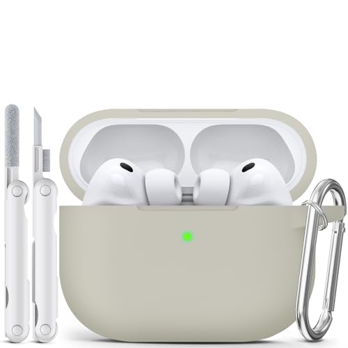 for AirPods Pro 3 Case 2025,Come with Cleaner Kit,Khaki | Silicone Protective Cover for Airpod Pro 3rd Generation Case with Keychain,for Women Men,One-Piece Design,Shockproof - color: D-Khaki