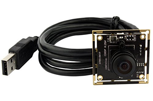 ELP H.264 1080P USB Camera Module with Microphone Wide Angle Fisheye Webcam | 180degree FHD PC Camera for Computer, UVC USB2.0 Lightburn Camera for Laser, Home Security, Embedded Machine Vision, Robotics - size: 180degree lens