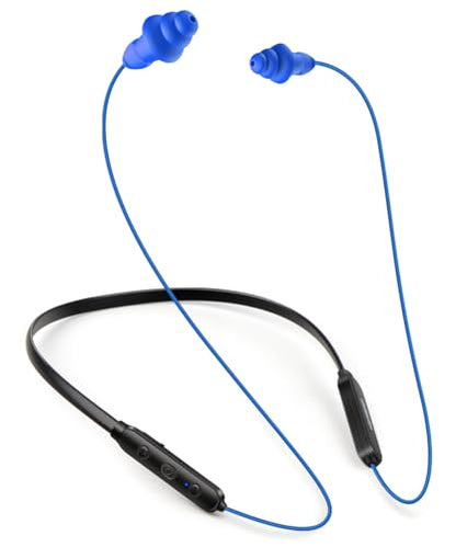 Bluetooth Work Headphones, OSHA-Compliant, 27dB NRR, 24H Playtime | Noise-Reduction Safety Earbuds | Bluetooth 5.4, 100 ft | aptX HD | Soft 3-Flange Silicone Ear Tips | Blue-Blue - color: Blue with Blue