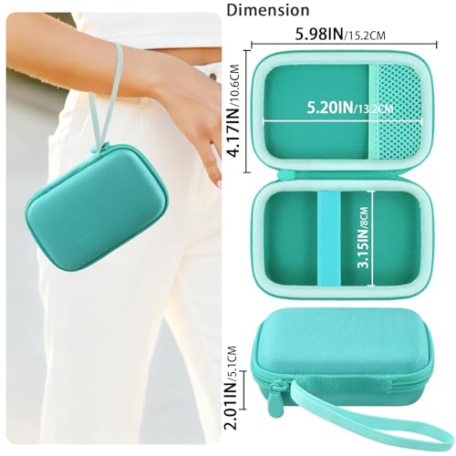 for JBL Go 5/4/3 Ultra Portable Speaker Hard Travel Case, Mint Green | Protective Storage Bag with Mesh Pocket & Hand Strap, Shockproof EVA Carrying Box, Soft Lining - color: Mint Green Case
