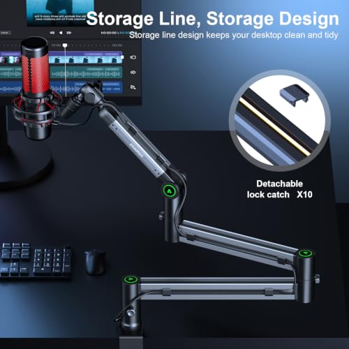 Microphone Arm,Aokeo AK-58i Desk Low Profile Mic Boom Arm Stand,Suitable For Blue Yeti,Snowball iCE,HyperX QuadCast,SoloCast,Elgato Wave,Etc（Gun Metal Gray） - color: AK-58i (Gun Metal Gray)