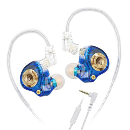 Qkz Ak6 Lucky in Ear Monitor, HiFi Wired Earbuds, Tunable Sound Wired Headphones Gaming Earbuds with 3-Level Adjusting Switch, Detachable Cable for Music Gaming Video Calling (Blue) - color: Blue