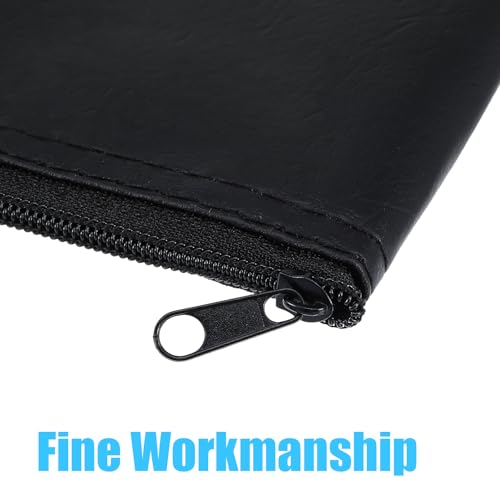 2 Pack Microphone Bags, Black Microphone Case for Wireless | Mic Protector Mic Storage Bag Black Zipper Storage Pouch 11.8" x 4.72" Case for Carrying Portable PU Leather Pouches - size: 11.8 × 4.72