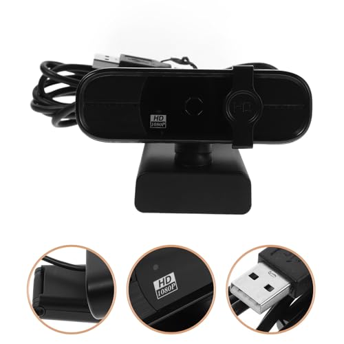 NUOBESTY USB Webcam User-Friendly Design for PC Plastic Video Conferencing Camera with Microphone 1080p Plug and Play for Remote Work and Online Education for Desktop Computer