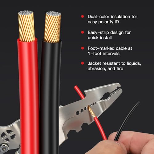 14 Gauge Speaker Wire 100ft 2-Conductor CCA Home Theater Surround | Speaker Cable with Minimal Audio Distortion & 1ft Printed Marks, Red Black Polarity, Soft PVC for Home Wall Wiring - size: 100FT, style: 14GAUGE