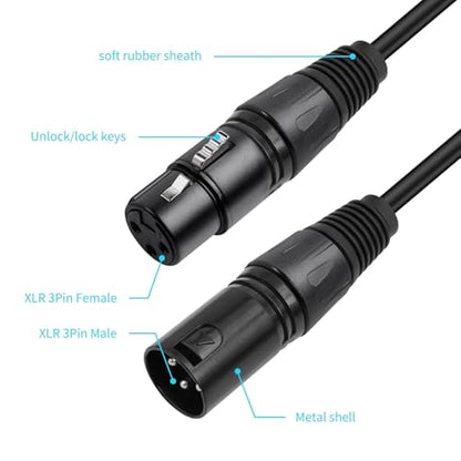 2 Pack XLR Splitter Cable,1 Maleto 2 Female, 5FT Stereo Mic to L&R Audio Y-Splitter Cable - color: 5FT-2PACK, size: XLR 1 Male to 2 Female