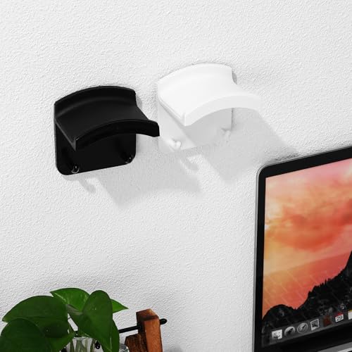 2pcs Gaming Headphone Holder Wall Mounted Headset Wall Stand with Dual Hooks and Self-Adhesive Abs Design for Gaming Room the Desk Storage