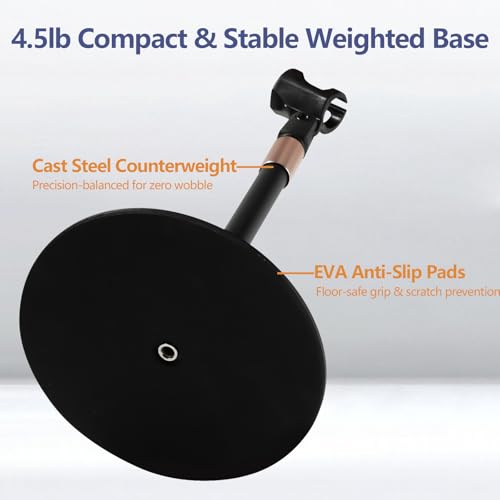 Desktop Microphone Stand for Podcast Recording | 9-16.5“ Height Adjustable Mic Stand for Desk with 1.3 lb Weighted Base, Universal 3/8” to 5/8" Adapter and 2 Clips - size: Mic Stand Desktop