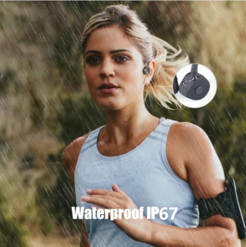 Bone Conduction Headphones Bluetooth Open Ear earphones IP67 Waterproof Wireless Headset Built in Mic Noise Canceling Sports Headphones Bluetooth for Running Driving Cycling Hiking Gym Workouts - color: Grey
