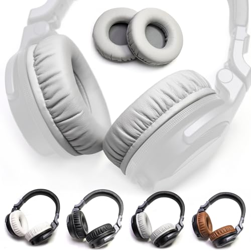Soft Protein Leather Ear Pads for Pioneer HDJ CUE1 Cue One, HDJ500 DJ Headphone (Grey) - color: Grey