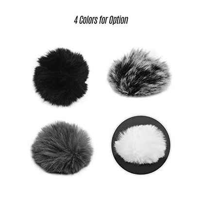 Andoer Clip-on Lavalier Microphone Windscreen Furry Windscreen Microphone Muff Compatible with Boya M1 and Other Most Lapel Microphones, Grey
