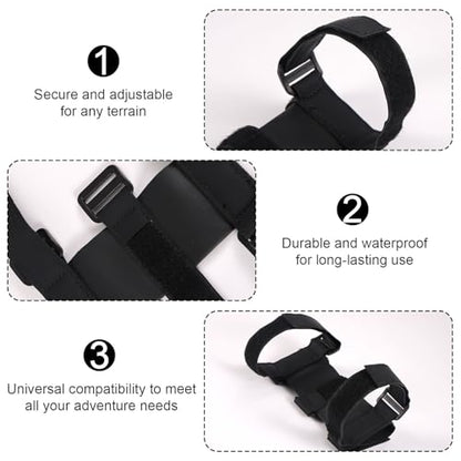 Penitue Universal Portable Speaker Mount, Waterproof Durable PU Bike Bluetooth Speaker Holder Adjustable Strap Holder Accessories for Golf Cart Bicycle Boat Railing (Black)