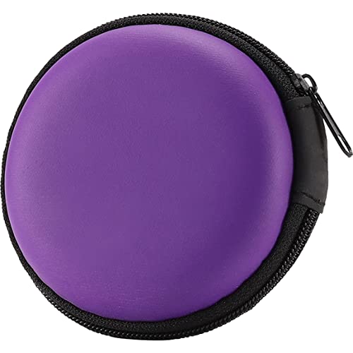 Earphone Case MAS CARNEY Headphone Earbud Hard Protective Carrying Case Bag - color: Purple, style: Round